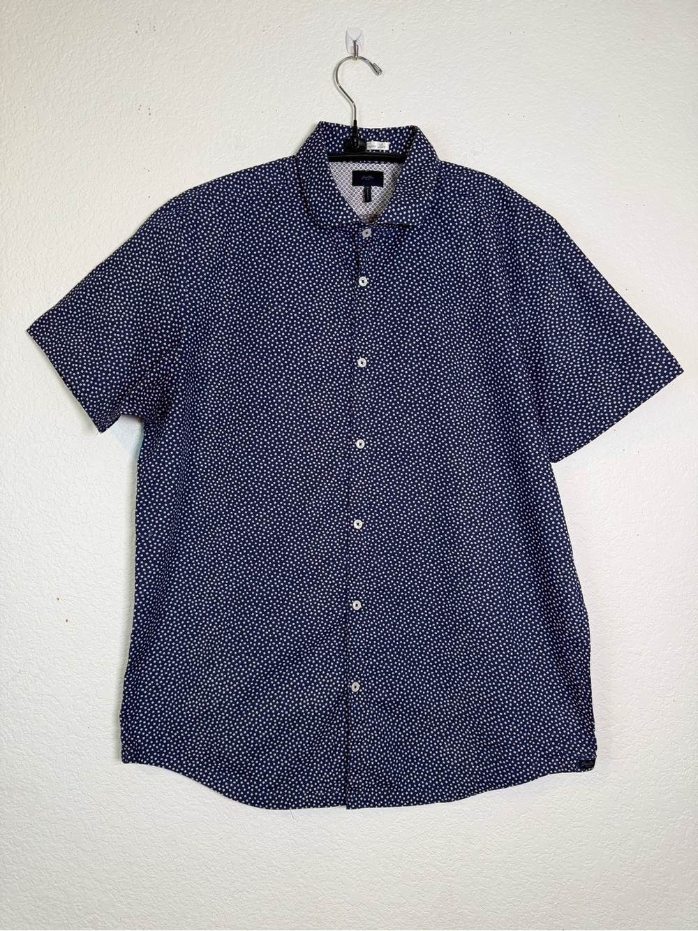 Good Man Brand Navy Geometric Print Button-Up, Size XL